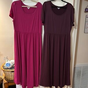 Elegant Women's Dress Set in Pink and Brown Lularoe
